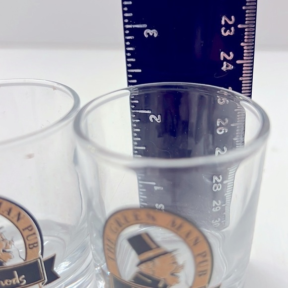 Pair of Harrods The Green Man Pub Shot Glasses London - Picture 4 of 5